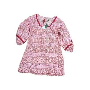 Tuckernuck Pink and Red Printed Boho Tunic